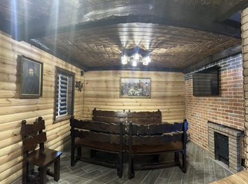 Wood-fired sauna «At Kobzarʼs» on Troeschyni reviews, bath/sauna Kyiv Desnyansky district Pushkin st. 12a, Troyeshchyna village, photo, address with a travel card.