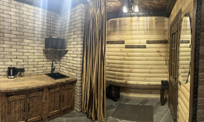 Wood-fired sauna «At Kobzarʼs» on Troeschyni reviews, bath/sauna Kyiv Desnyansky district Pushkin st. 12a, Troyeshchyna village, photo, address with a travel card.