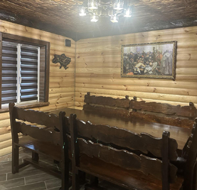 Wood-fired sauna «At Kobzarʼs» on Troeschyni reviews, bath/sauna Kyiv Desnyansky district Pushkin st. 12a, Troyeshchyna village, photo, address with a travel card.